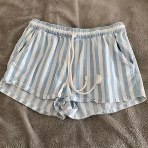 Aerie Blue and White Stripped Shorts